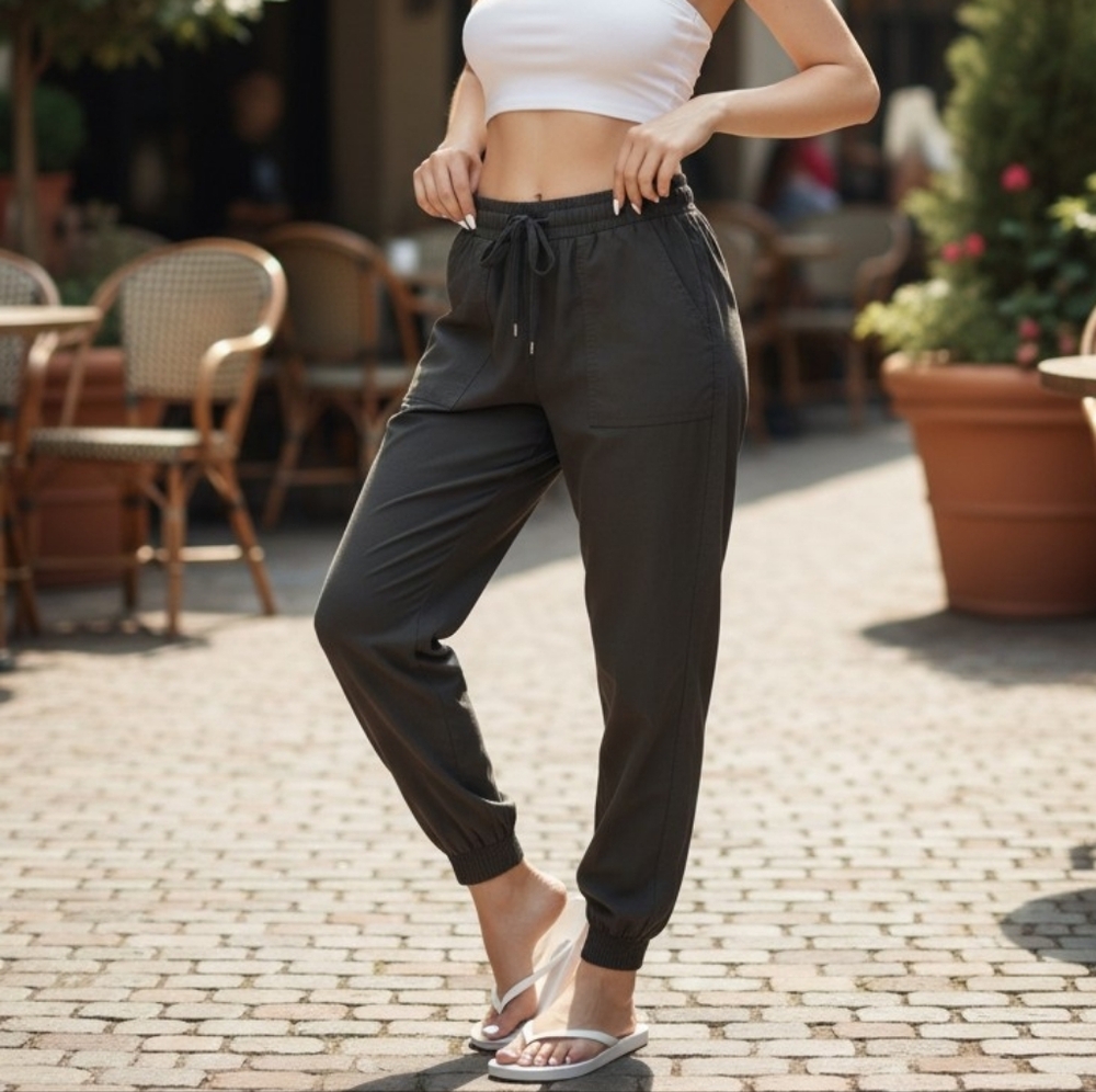 GEORGE - Women’s Casual Comfortable Loungewear Drawstring Jogger Pants Charcoal